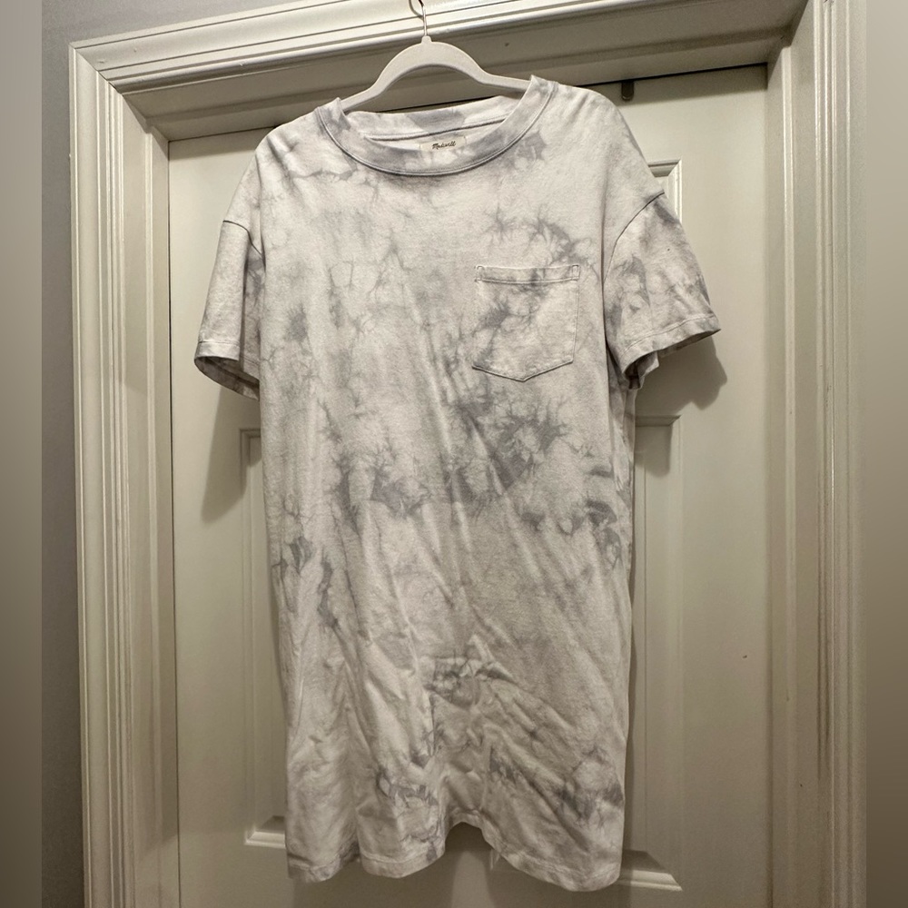 Madewell Grey Tie Dye T Shirt Dress